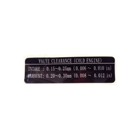 66 m-12138-60 Sticker with adjusting valves sizes Yamaha outboard