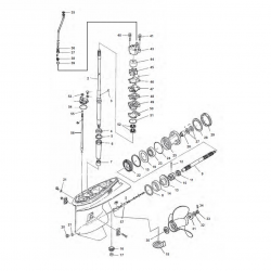 85 & 90 pk Yamaha - Staartstuk Onderdelen