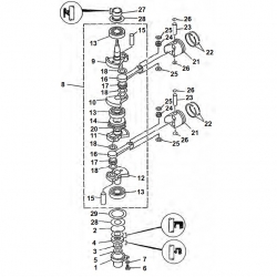 9.9 F 13,5 AMH & 15F-vilebrequin pièces