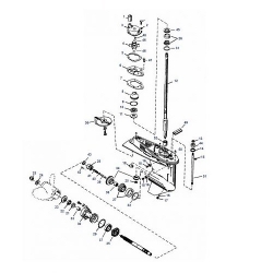 40, 50, 60 pk (4 cil) (EFI) 40 Carb (3 cil) Mercury (Schakelhuis Ø 87.38 mm) (4-takt) Staartstuk Onderdelen