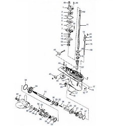 50 t/m 150 pk (1987+) Mercury (Schakelhuis Ø 107.95 mm) Big Foot (4-takt) Staartstuk Onderdelen