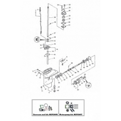 25 30 40 50 pk (Carb. 3-Cil.) (EFI) 40 Italy & 45 Bodensee (4-takt) Mariner Staartstuk Onderdelen