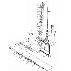 35 t/m 70 pk (2, 3 & 4 Cilinder) Mercury (2-takt) Staartstuk Onderdelen